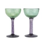 PAIR OF GLASS GOBLETS MURANO 1980s