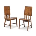 A PAIR OF BEECH AND OLIVE TREE CHAIRS 1940s