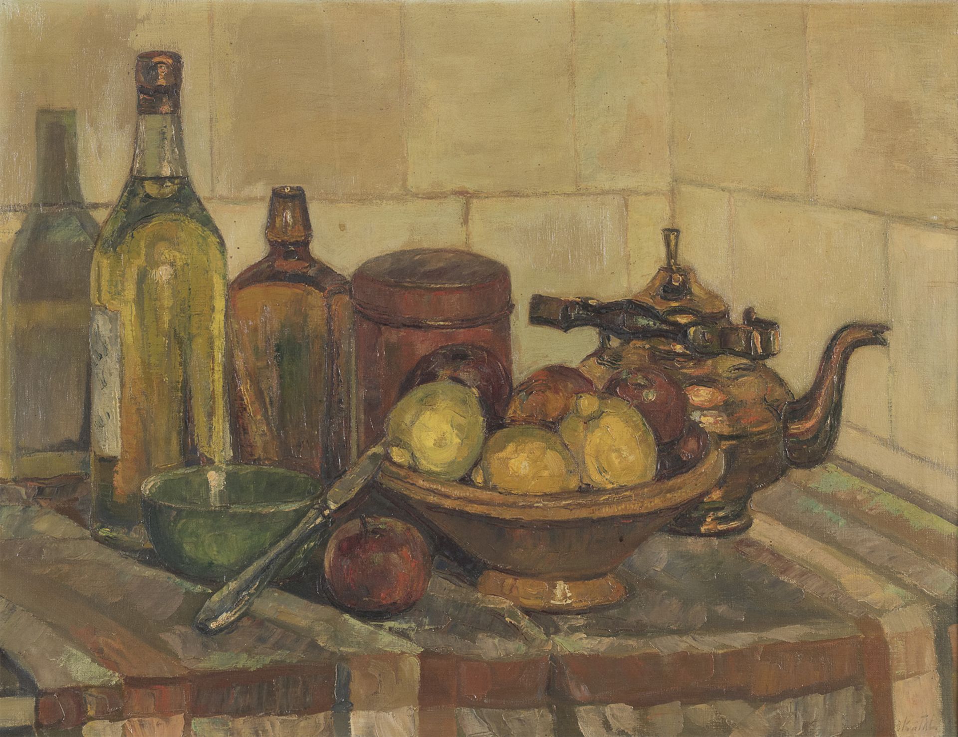 OIL STILL LIFE BY RUSSIAN PAINTER 20TH CENTURY