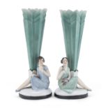 PAIR OF CERAMIC FLOWER VASES EARLY 20TH CENTURY