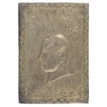 GILDED COPPER COVER WITH MUSSOLINI BAS-RELIEF