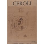 CEROLI EXHIBITION POSTER WITH AUTOGRAPH DEDICATION 1969