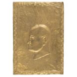 GILDED COPPER COVER WITH MUSSOLINI BAS-RELIEF 1940's