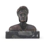 SMALL METAL DANTE BUST EARLY 20TH CENTURY