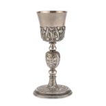 EUCHARISTIC CHALICE IN SILVER AND SILVERED COPPER PROBABLY TUSCANY 18th CENTURY