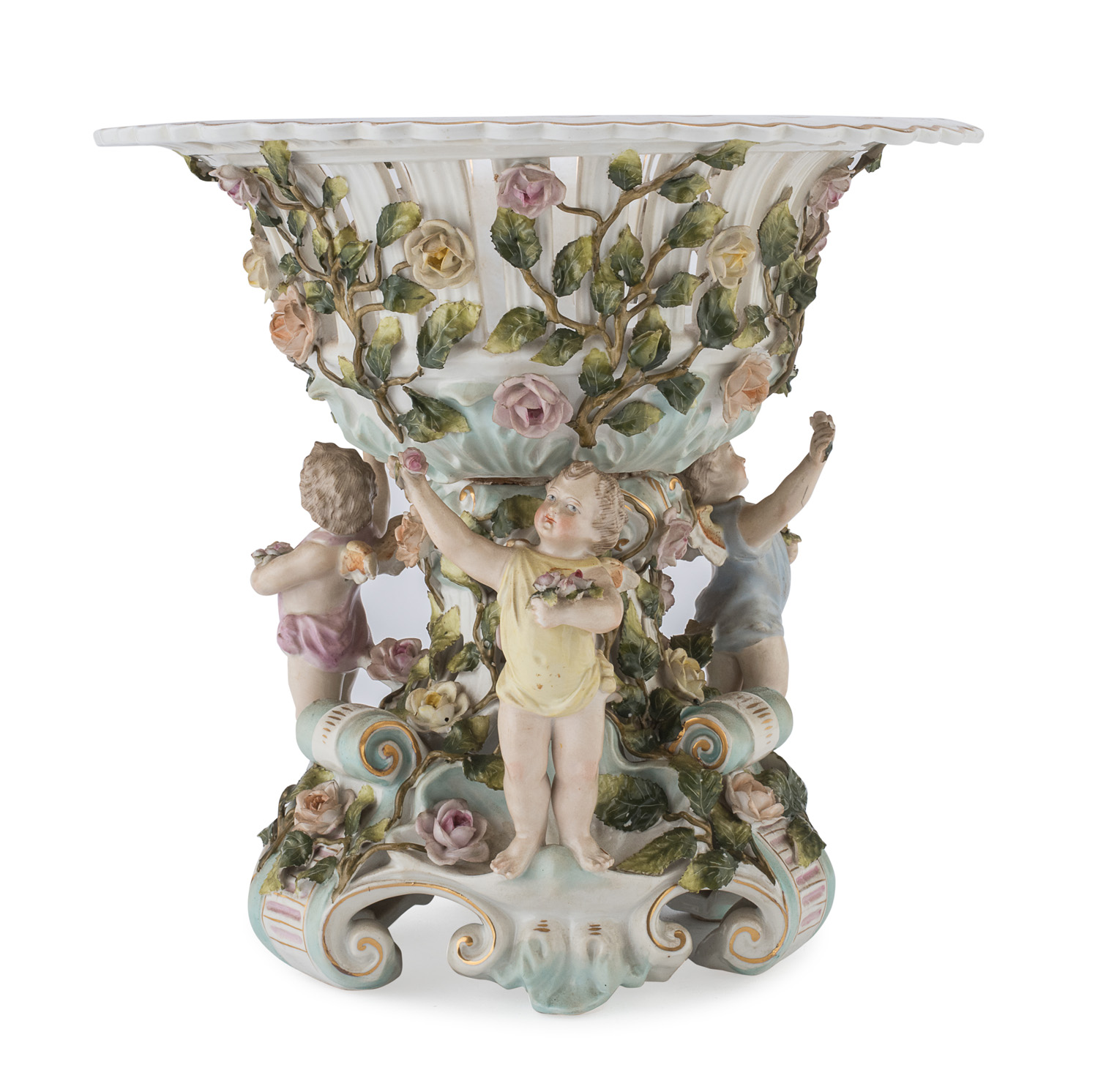 PORCELAIN CENTERPIECE PROBABLY DRESDEN LATE 19th CENTURY