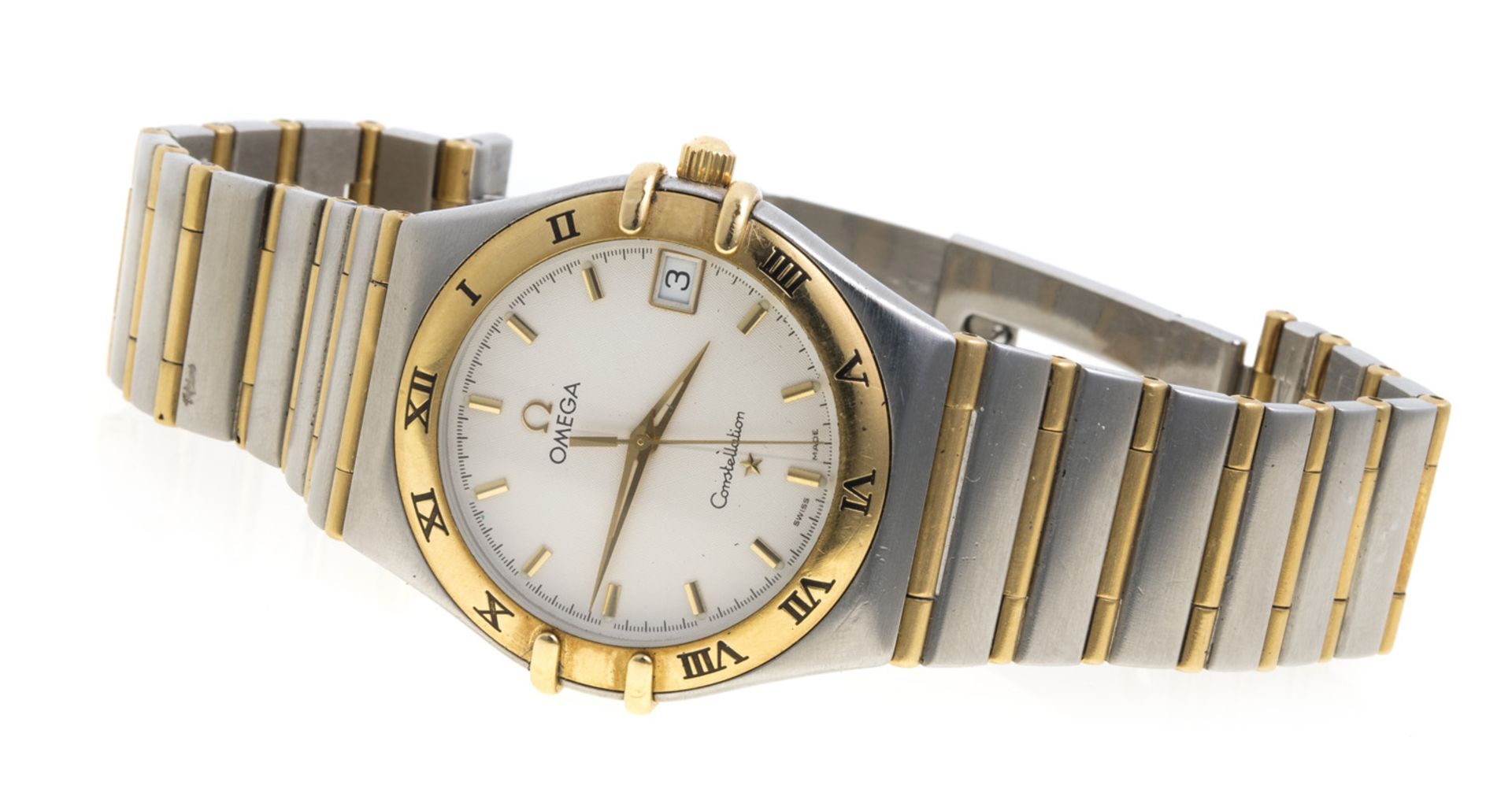 STEEL AND GOLD OMEGA CONSTELLATION WRIST WATCH