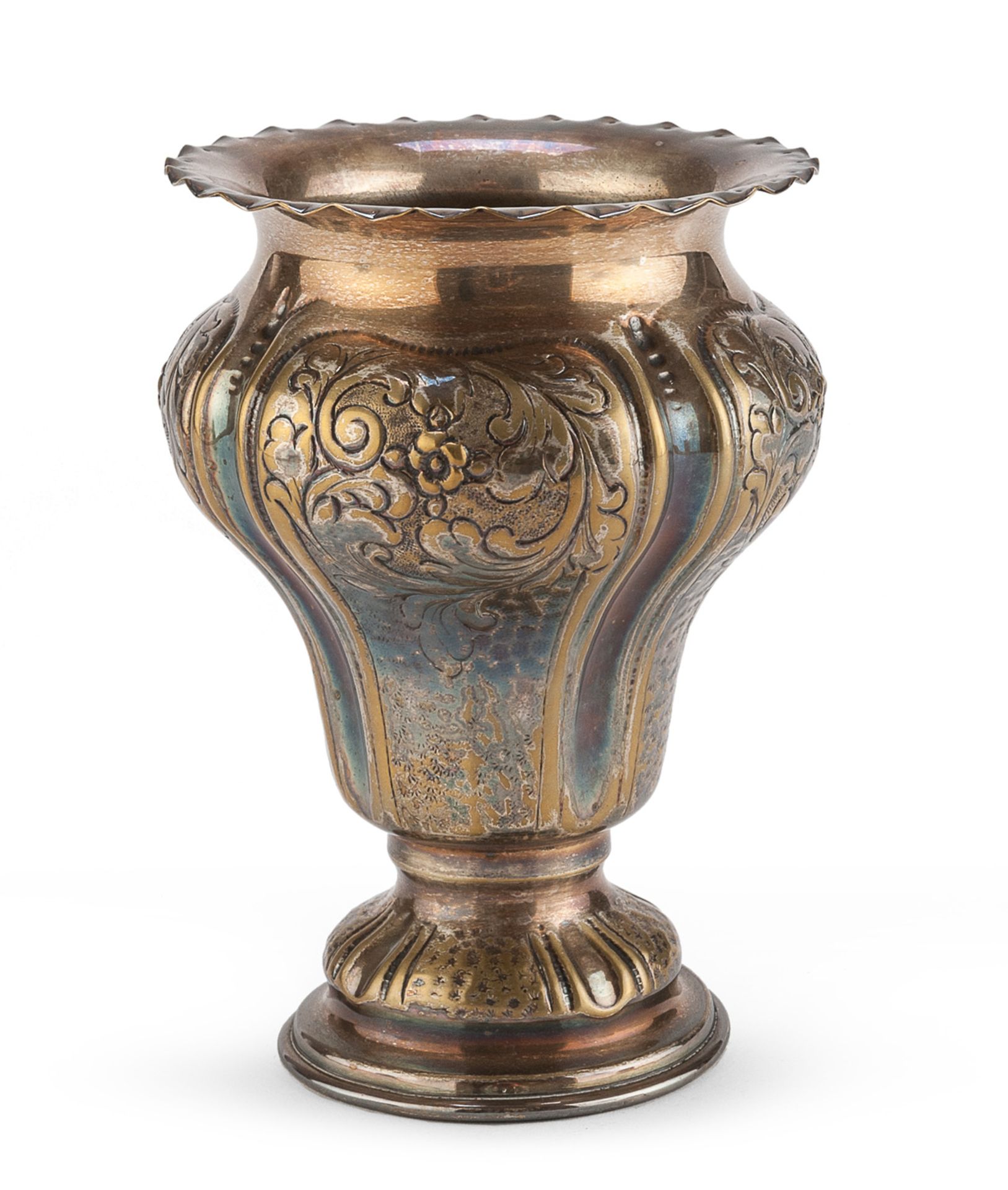 SILVER-PLATED VASE ITALY 20th CENTURY