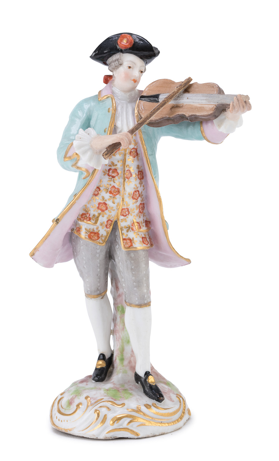 PORCELAIN FIGURE OF VIOLINIST MEISSEN MARCOLINI LATE 18th CENTURY