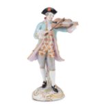 PORCELAIN FIGURE OF VIOLINIST MEISSEN MARCOLINI LATE 18th CENTURY