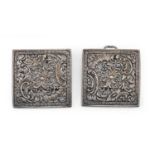 PAIR OF SILVERED BRONZE BUCKLES LATE 19th CENTURY