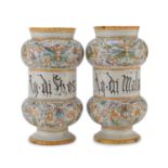 PAIR OF CERAMIC ALBARELLOS FIRST HALF 20TH CENTURY