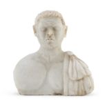 CARACALLA BUST IN WHITE MARBLE LATE 19TH CENTURY