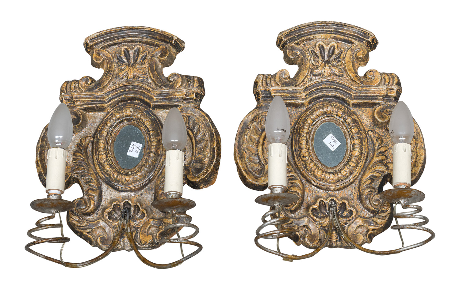 PAIR OF LACQUERED WOODEN MIRRORS 18th CENTURY