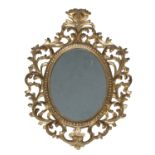 SMALL OVAL MIRROR FLORENCE 19th CENTURY