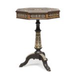 BEAUTIFUL IVORY INLAID TABLE PROBABLY PIEDMONT 19th CENTURY