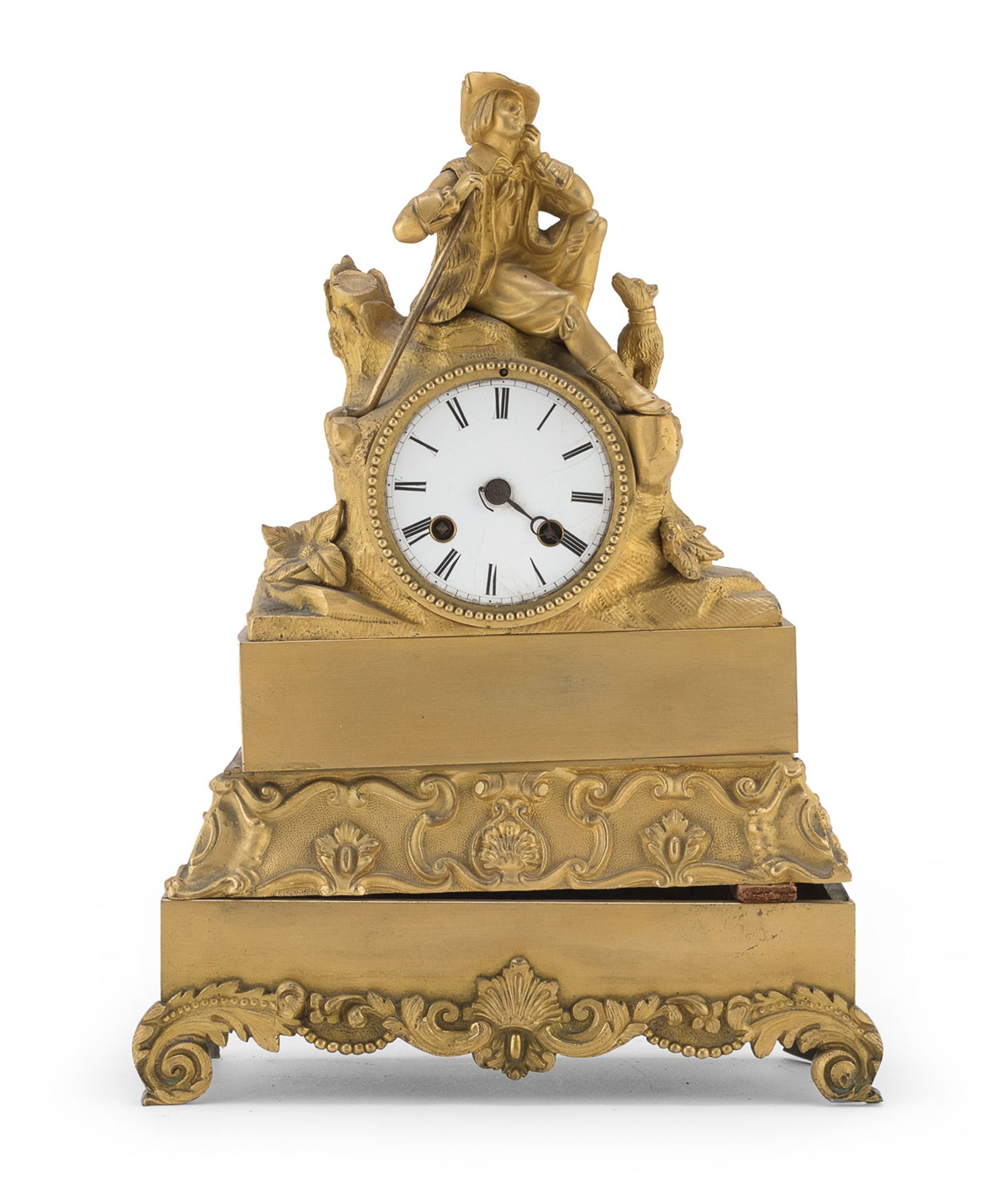 TABLE CLOCK IN GILDED BRONZE 19th CENTURY