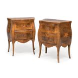 PAIR OF WALNUT BEDSIDE TABLES NAPLES LATE 19th CENTURY