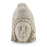 MITRA HEAD IN WHITE MARBLE 19th CENTURY