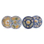 FOUR MAJOLICA PLATES MOROCCO 20TH CENTURY