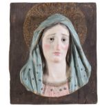 FACE OF THE VIRGIN IN STUCCO NAPLES 19th CENTURY