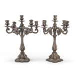 PAIR OF SILVER CANDLESTICKS PUNCH VERCELLI 1934/1944