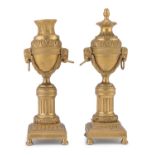 PAIR OF SMALL GILDED BRONZE CANDLESTICKS FRANCE LOUIS XVI PERIOD