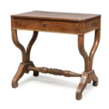 WALNUT WORK TABLE FIRST HALF 19TH CENTURY