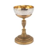 EUCHARISTIC CHALICE IN SILVER AND GILDED COPPER PROBABLY ROME 18th CENTURY
