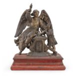 METAL ANGEL GROUP LATE 19TH CENTURY