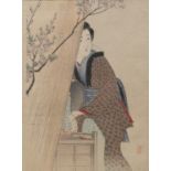 TAKEUCHI KEISHU (JAPAN 1861 - 1942). SHIRO-ZAKE URI. WOODBLOCK PRINT 1907 CA.