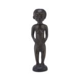 A CONGOLESE FEMALE WOOD SCULPTURE. LWENA CULTURE EARLY 20TH CENTURY.