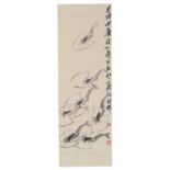 CHINESE SCHOOL 20TH CENTURY. COMPOSITION WITH SHRIMPS. INK PAINTING ON PAPER