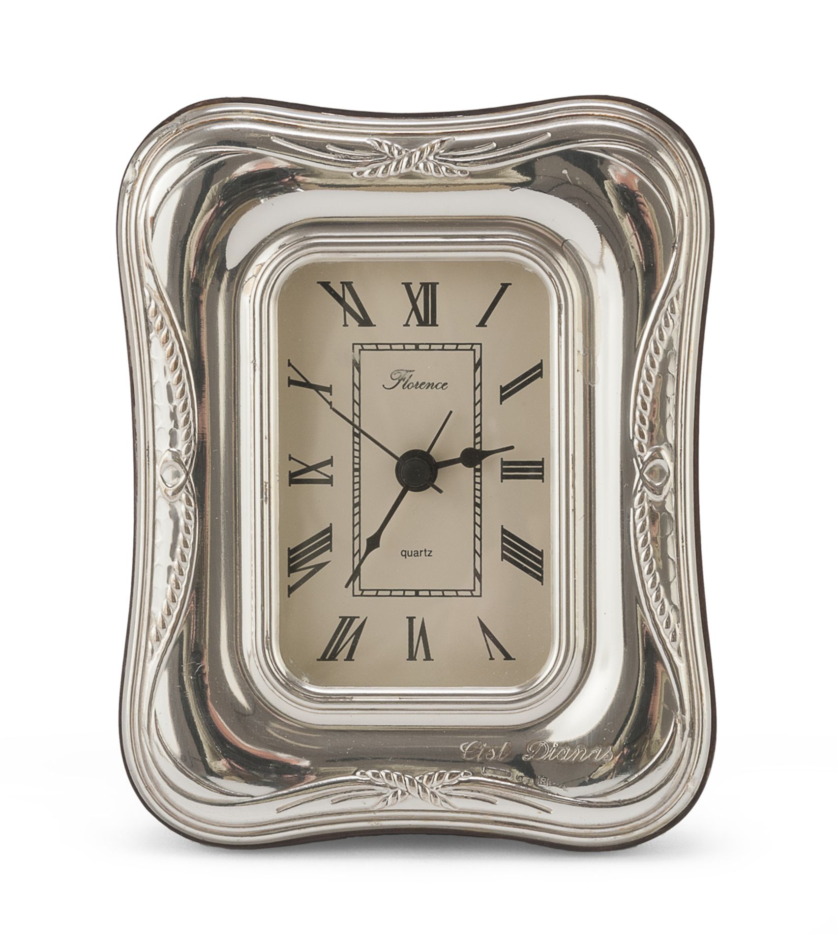 TABLE CLOCK WITH SILVER FRAME FLORENCE POST 1968