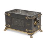 SMALL PLANTER IN BLACK MARBLE FROM BELGIUM FRANCE NAPOLEON III PERIOD