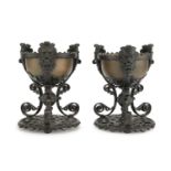 PAIR OF IRON CUPS RENAISSANCE STYLE EARLY 20TH CENTURY