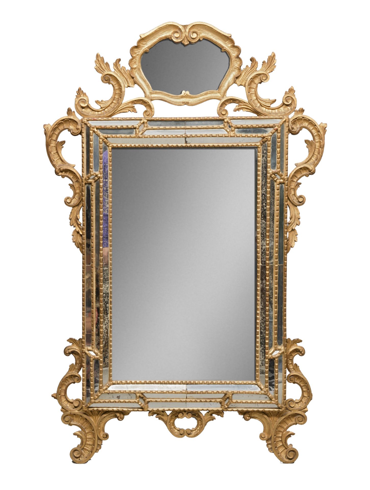 GILTWOOD MIRROR GENOESE STYLE EARLY 20TH CENTURY