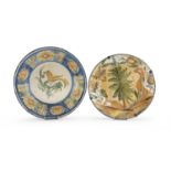 TWO MAJOLICA PLATES TALAVERA DE LA REINA SPAIN LATE 18th CENTURY