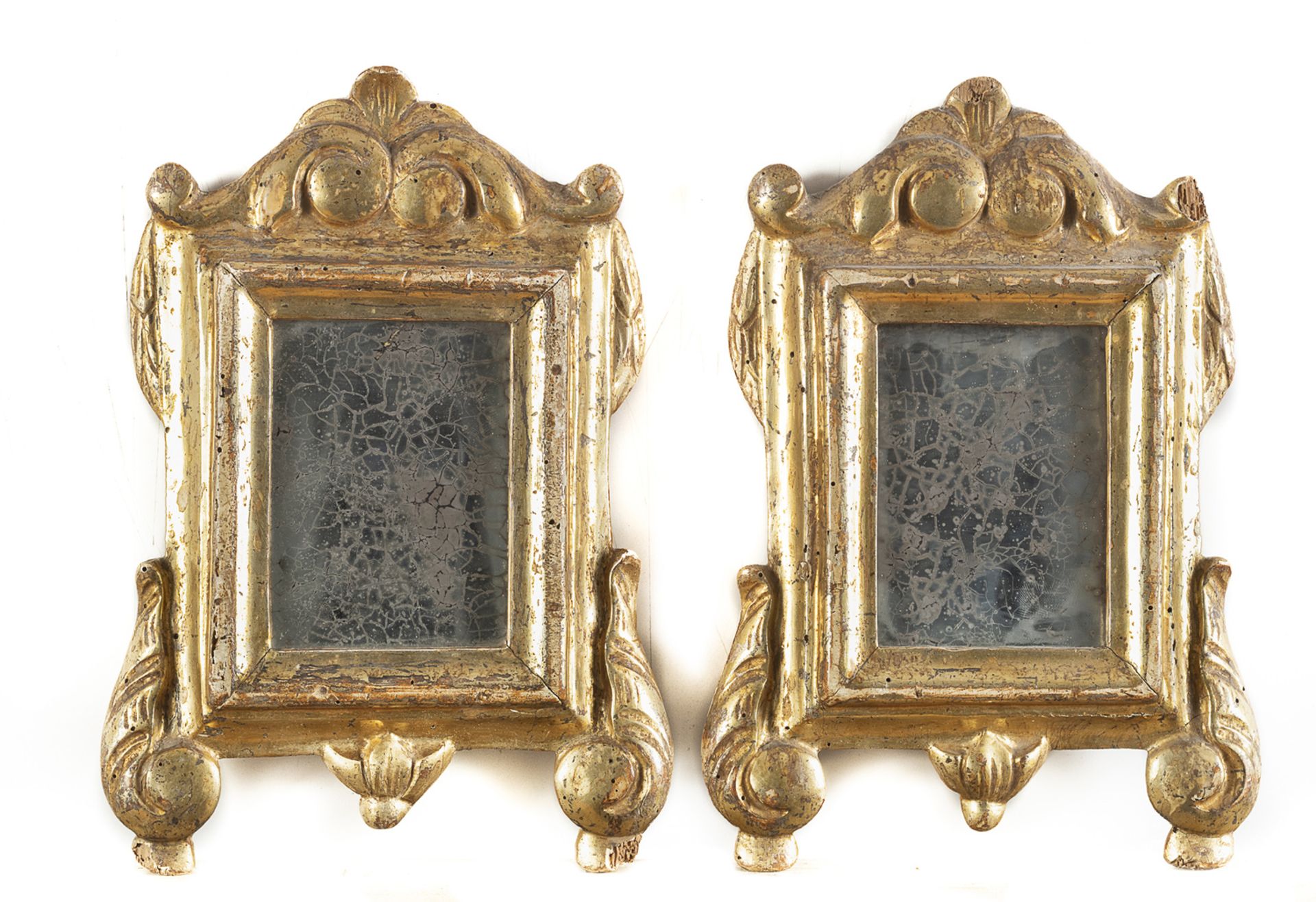 PAIR OF GILTWOOD MIRRORS NAPLES LATE 18th CENTURY