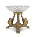 SMALL FRUIT BOWL IN BRONZE AND GLASS END OF THE LOUIS XVI PERIOD