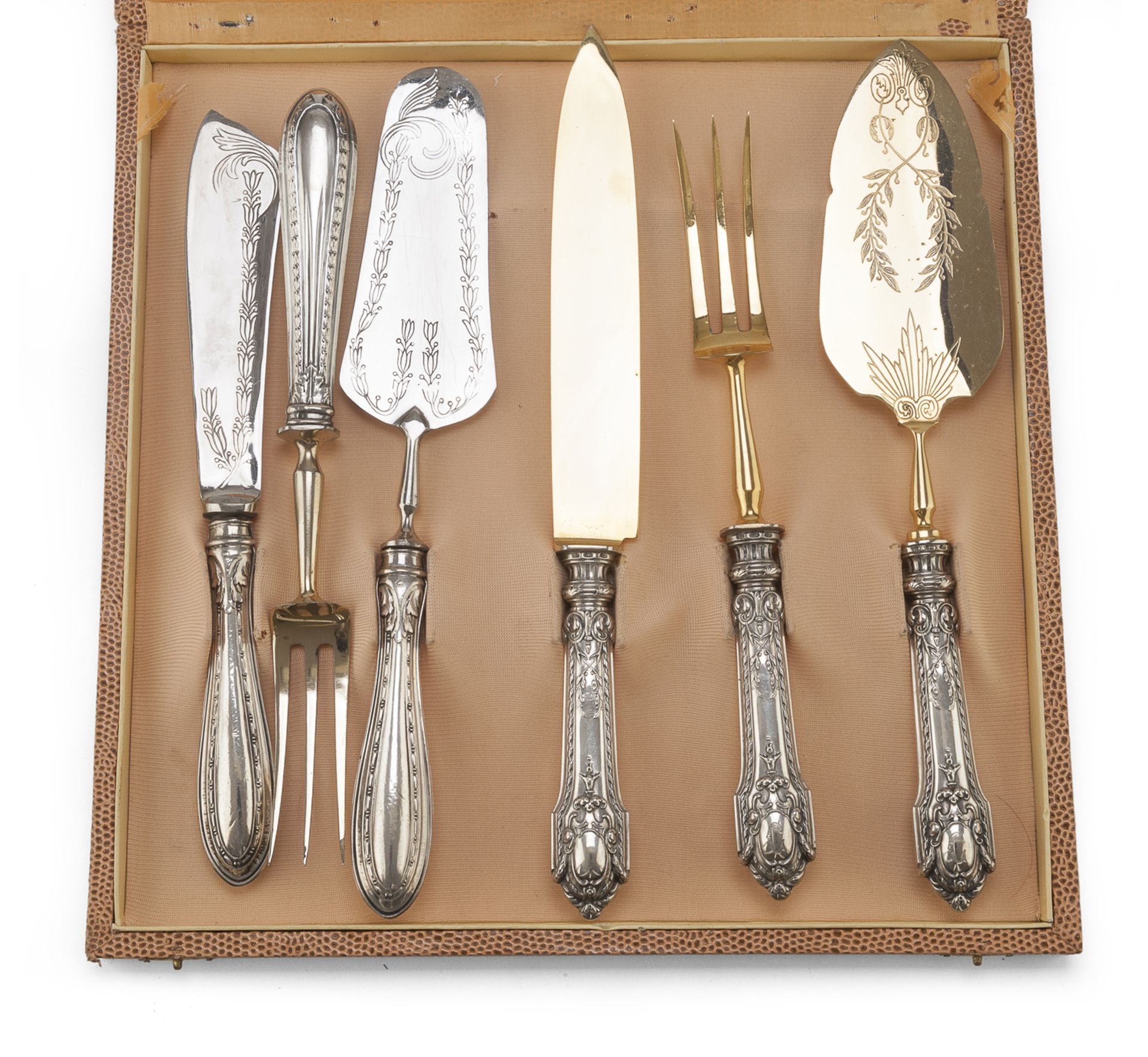 TWO DESSERT CUTLERY SETS ITALY 20th CENTURY