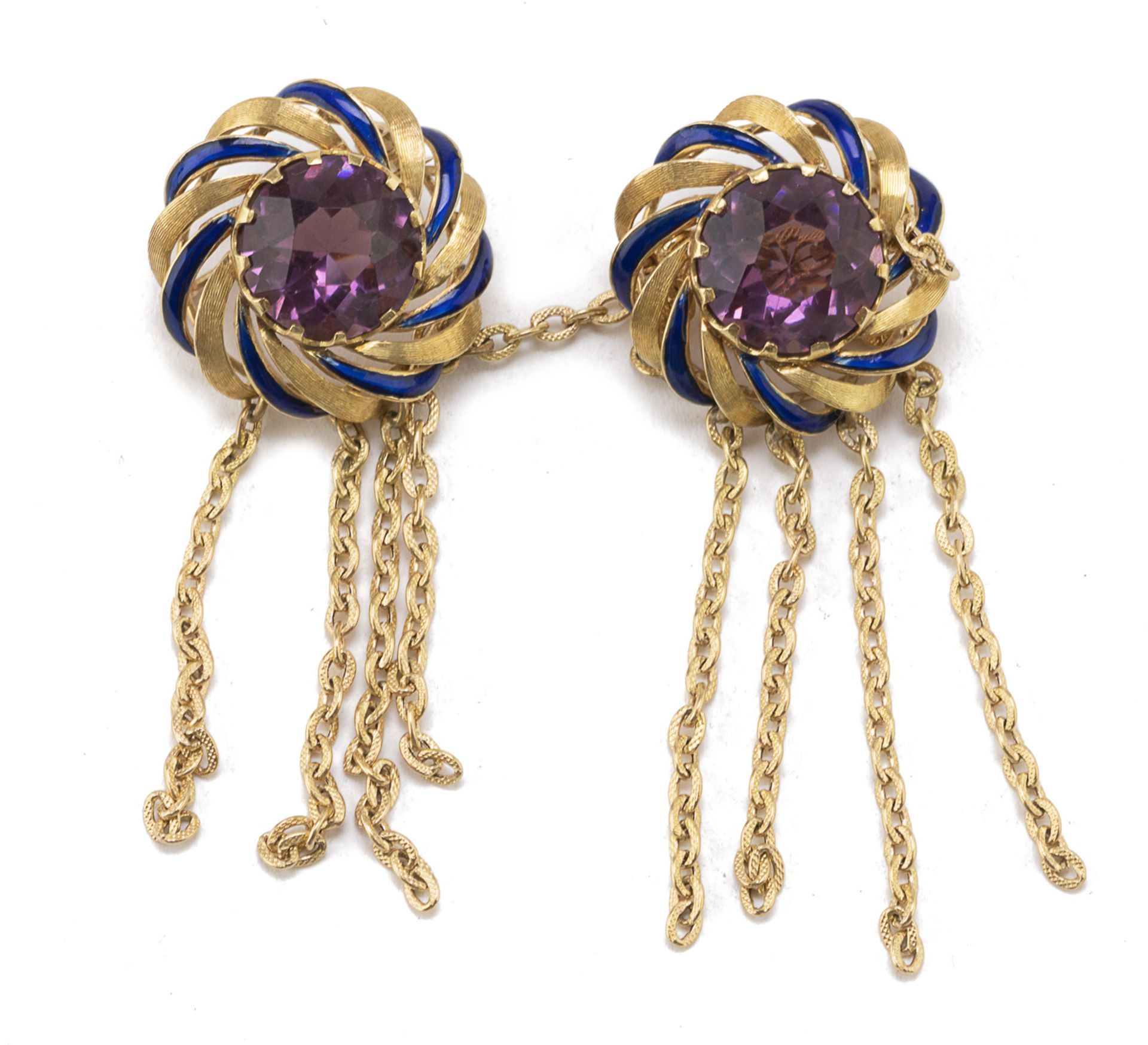 PAIR OF GOLD BROOCHES