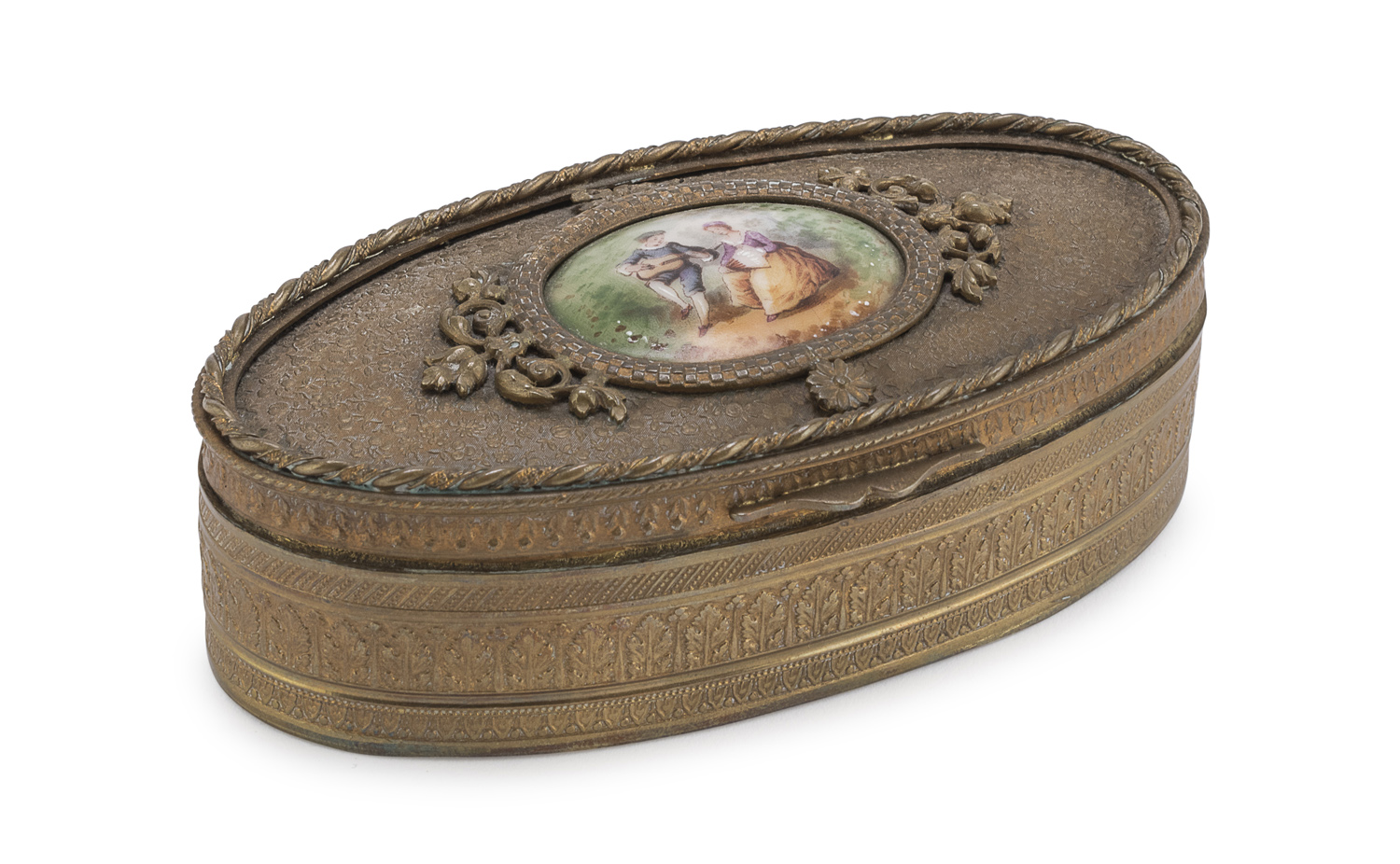 GILDED METAL JEWELRY BOX EARLY 20TH CENTURY