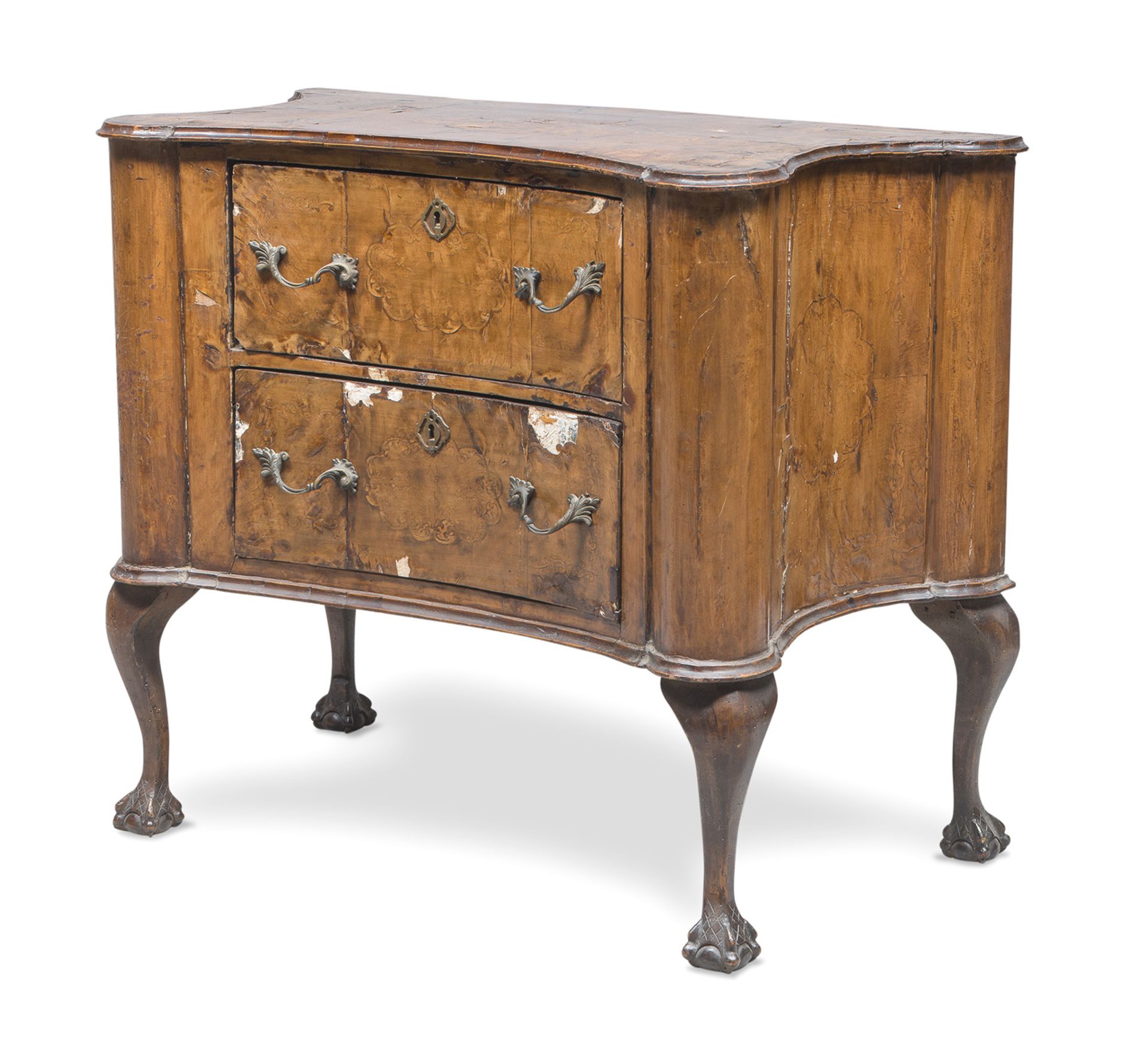 SMALL COMMODE IN WALNUT PROBABLY GENOA ANTIQUE ELEMENTS