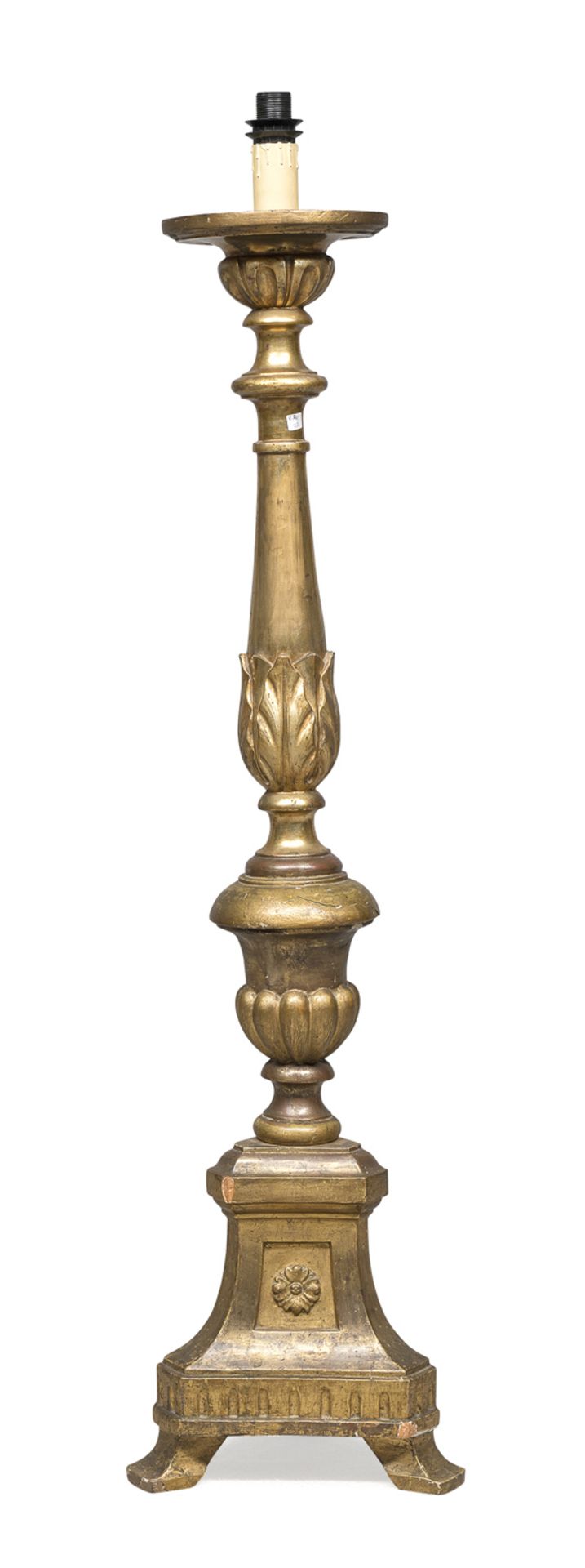 FLOOR CANDLESTICK IN GILTWOOD ROME 18th CENTURY