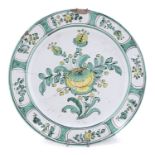 LARGE MAJOLICA PLATE 19th CENTURY BELL WORKSHOP