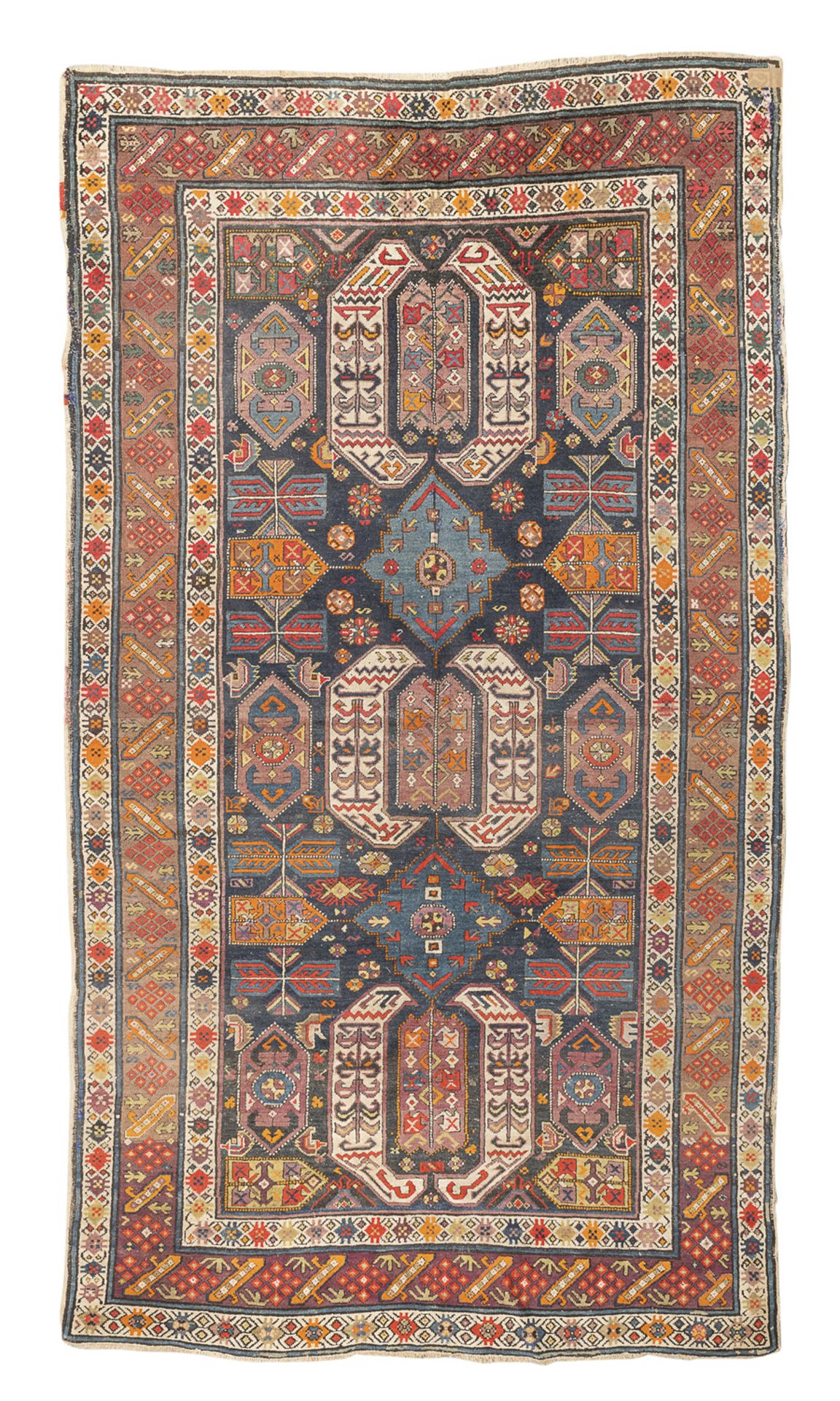 RARE IMPORTANT CAUCASIAN GHENDIE CARPET EARLY 20TH CENTURY