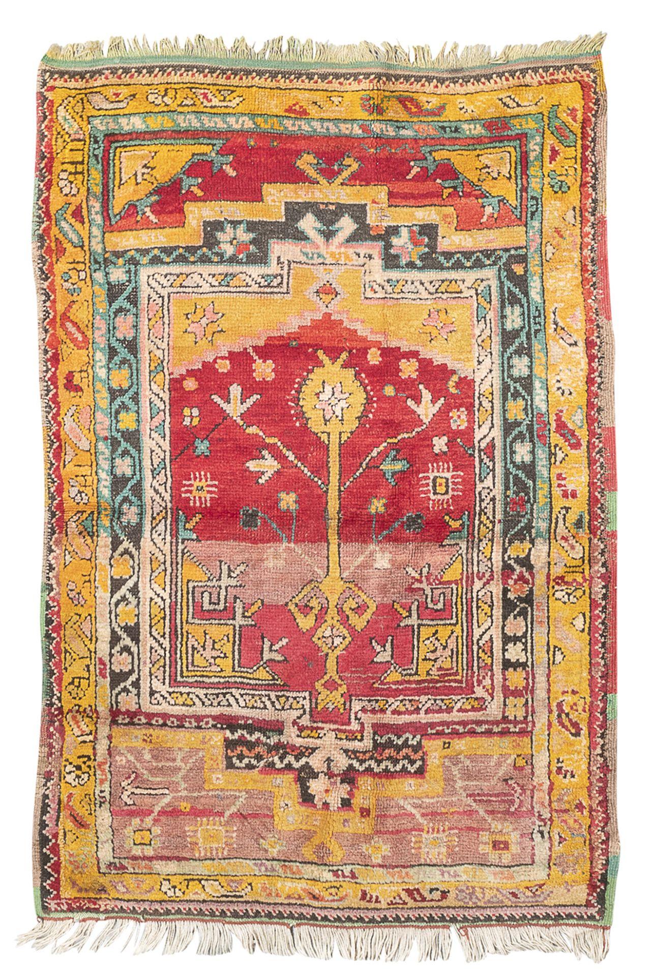 SMALL ANATOLIC GHIORDES CARPET EARLY 20TH CENTURY