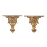 PAIR OF GILTWOOD SHELVES EARLY 20TH CENTURY