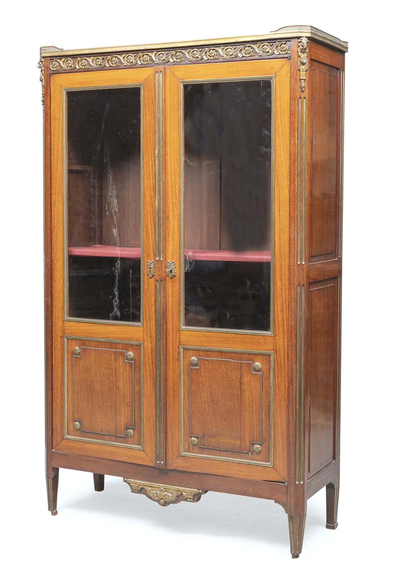 BEAUTIFUL MAHOGANY GLASS DOOR CABINET FRANCE END OF THE LOUIS XVI PERIOD